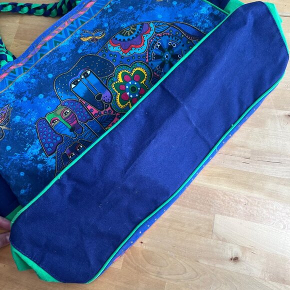 Laurel Burch Sun Sand Canine Family Blue Beach Tote Bag - Picture 10 of 12